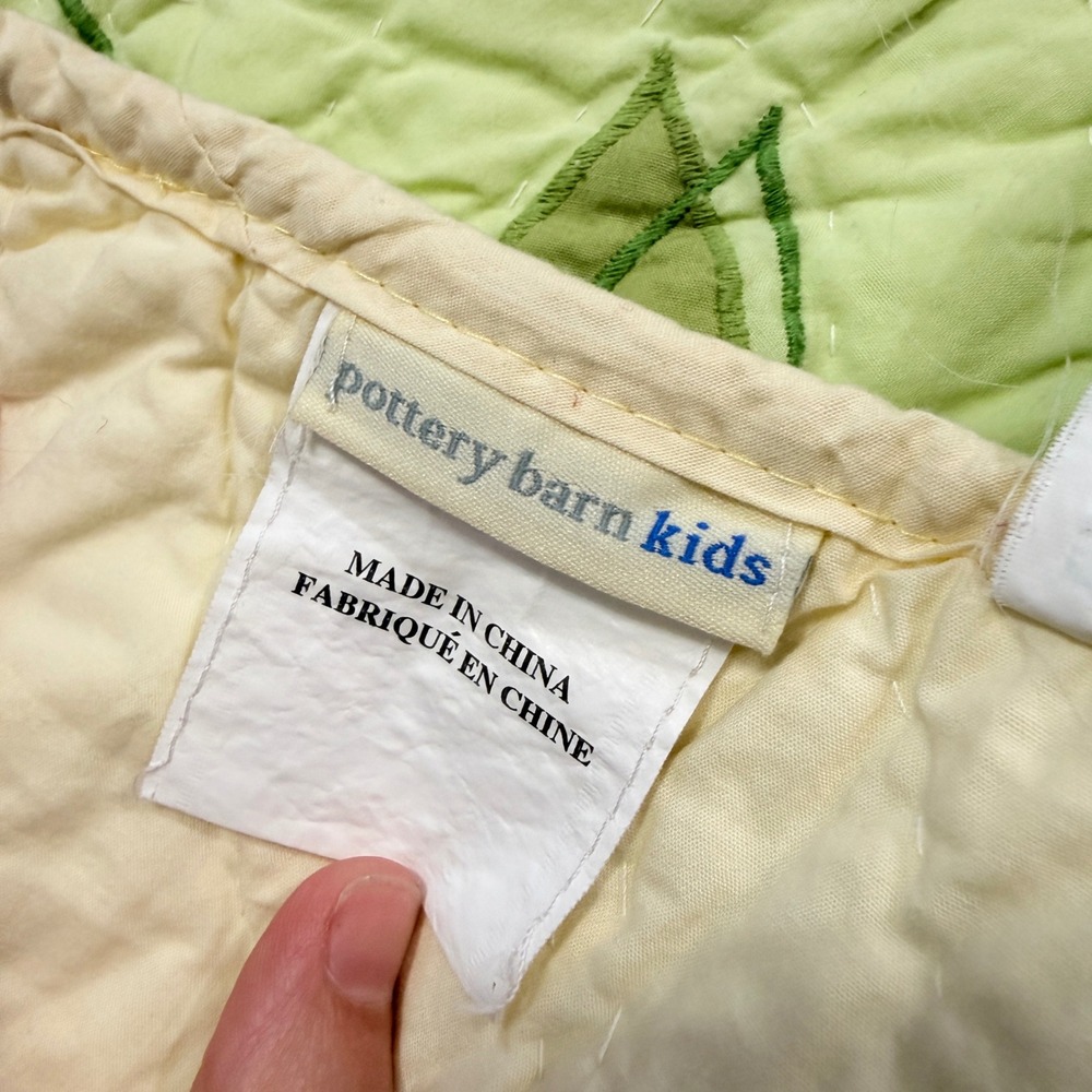 Pottery Barn Kids Floral Daisy Garden Quilt Comforter 2 Shams Full Queen 86 x 86 - Picture 7 of 11